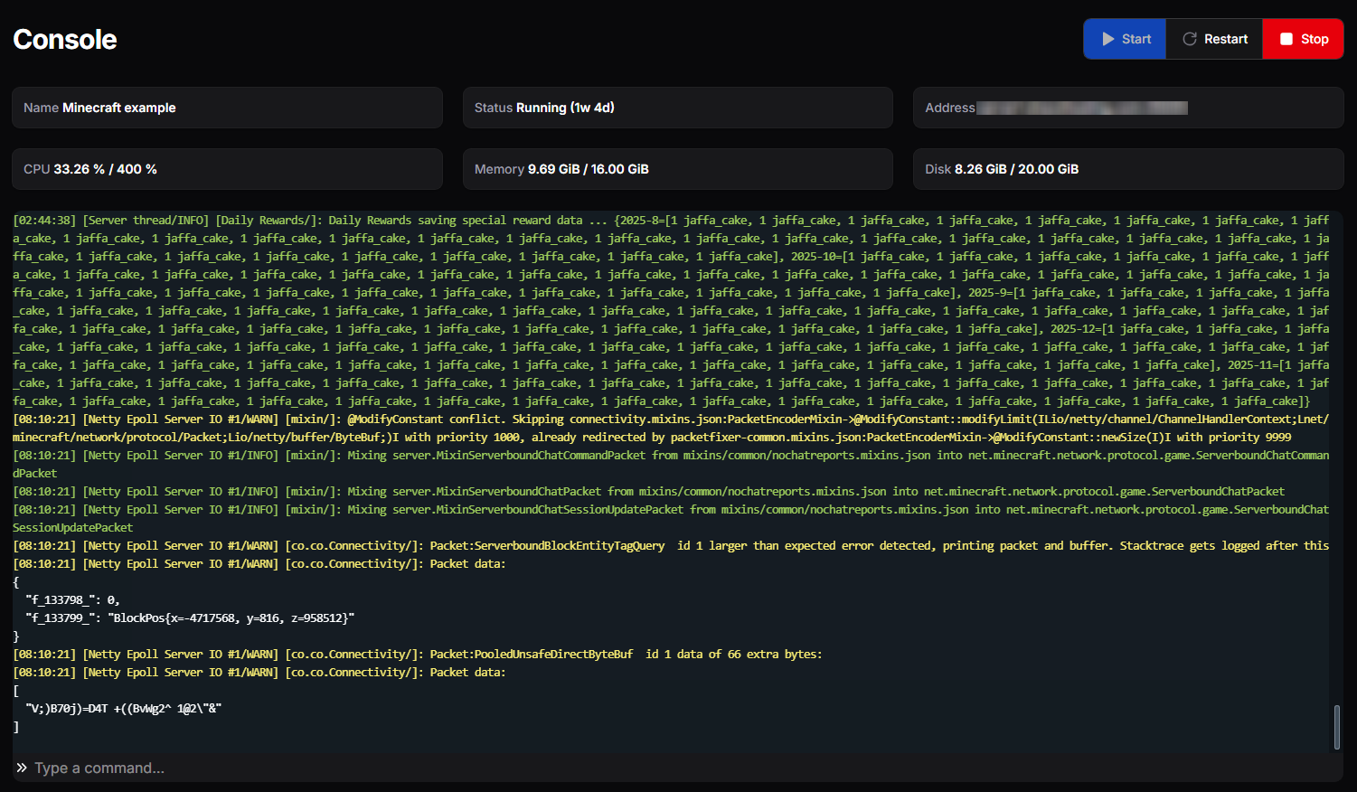 Panel screenshot
